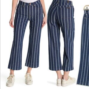 Seven all mankind stripe cropped wide leg jeans size 30, NWT